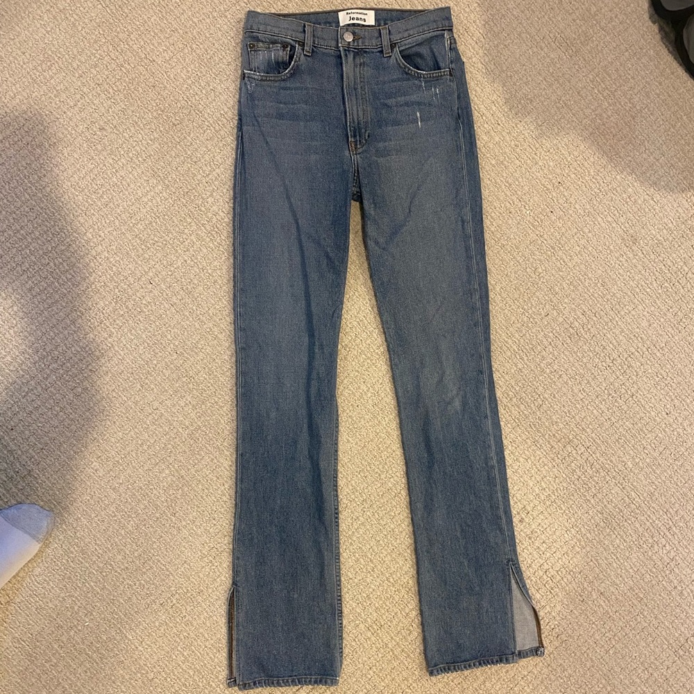 Reformation Split Hem Bootcut Jeans